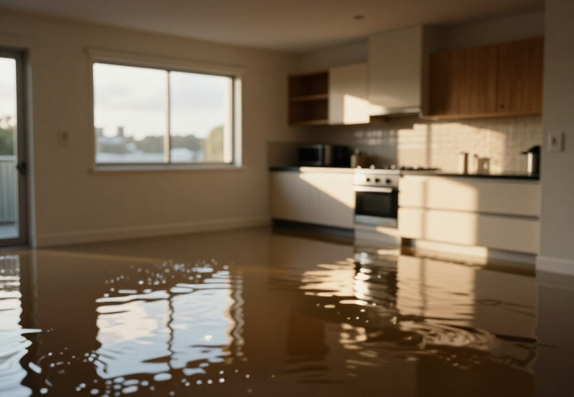 Waterlogged basement in East Lindfield before drying